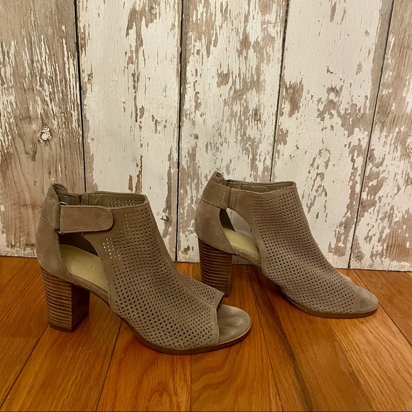 Marc Fisher Shoes - Marc Fisher Demika Taupe Peep Toe Booties